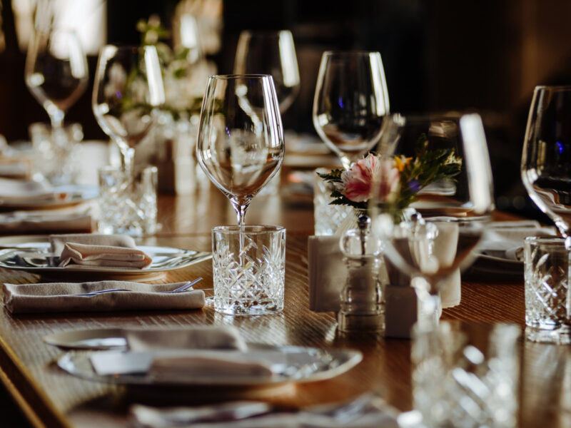 Beautifully,Laid,Tables,With,Glasses,And,Appliances,At,Morning,In